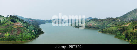 Il pittoresco Lago Kivu nel Ruanda. Foto Stock