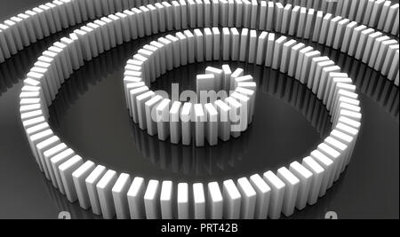 3D render effetto domino Foto Stock