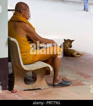 Monaco in Wat Tham Seua (Tiger Cave), Krabi, Thailandia Foto Stock