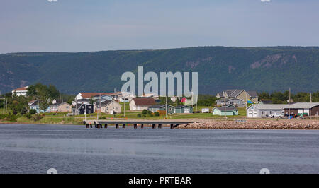 CHETICAMP, Nova Scotia, Canada - Case in Cheticamp, Cape Breton Island. Foto Stock