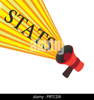 La grafia la scrittura di testo Stats. Concetto significato pratica o scienza di raccolta e analisi di dati numerici. Foto Stock