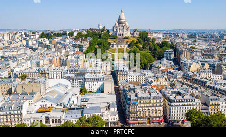 Il Sacre Coeur, Montmartre, Parigi, Francia Foto Stock