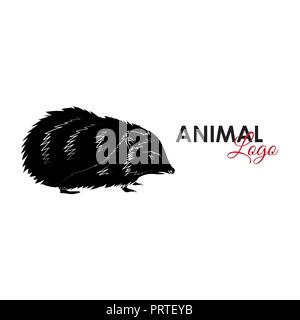 Icona di hedgehog simbolo logo illustrazione vettoriale Illustrazione Vettoriale