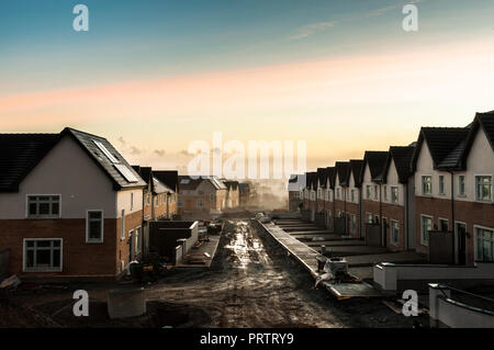 Carrigaline, Cork, Irlanda. 14 gennaio 2018. Una sezione del nuovo 'Janeville' estate dove 800 abitazioni sono attualmente in costruzione, in Carrigalin Foto Stock