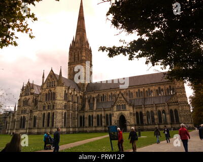 Salisbury Cathedra, Wiltshire, Regno Unito Foto Stock