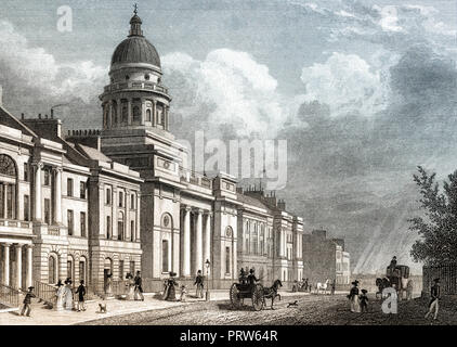 La Chiesa di San Giorgio e il lato ovest di Charlotte Square, Edimburgo, Scozia, secolo XIX, dalla moderna Atene da Th. H. Pastore Foto Stock