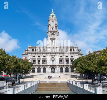 Il Municipio, Praca do Municipio, Avenida dos Aliados, Porto, Portogallo Foto Stock