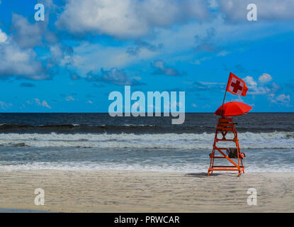 La vita della stazione di guardia, a Jacksonville Beach Florida sull'Oceano Atlantico Foto Stock