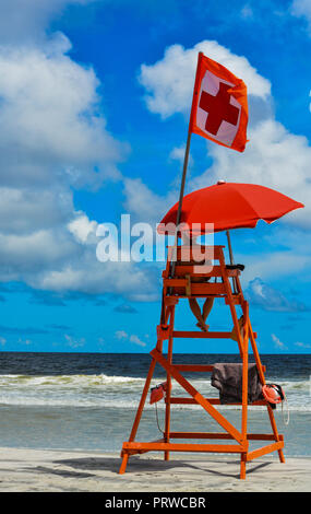 La vita della stazione di guardia, a Jacksonville Beach Florida sull'Oceano Atlantico Foto Stock