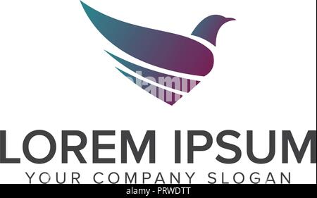 Bird logo design modello di concetto Illustrazione Vettoriale