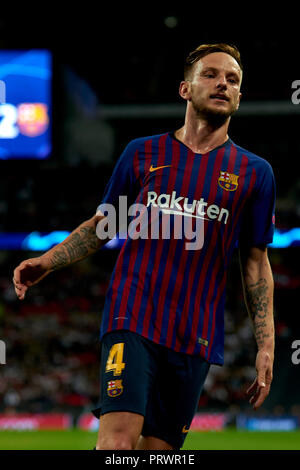Londra, Regno Unito. 3° OTT 2018. Ivan Rakitic di Barcellona durante il Gruppo B match di UEFA Champions League tra Tottenham Hotspurs e FC Barcellona allo Stadio di Wembley in ottobre 03, 2018 a Londra, Inghilterra. Credito: José Bretón/Alamy Live News Foto Stock