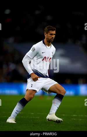 Londra, Regno Unito. 3° OTT 2018. Fernando Llorente del Tottenham durante il Gruppo B match di UEFA Champions League tra Tottenham Hotspurs e FC Barcellona allo Stadio di Wembley in ottobre 03, 2018 a Londra, Inghilterra. Credito: José Bretón/Alamy Live News Foto Stock