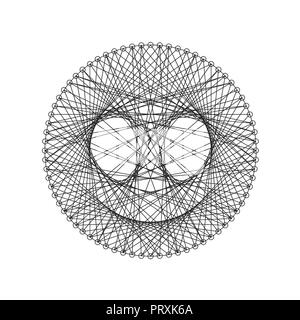 Linee e cerchi in questo lavoro sono calcolate e utilizzate. Ciascuna linea svolge un ruolo essenziale nella generazione di un aspetto generale Illustrazione Vettoriale