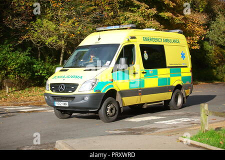 NHS ambulanza di emergenza risponde a un incidente Foto Stock