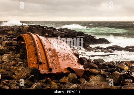 D. T.; Sheridan naufragio   Monhegan Island, Maine, Stati Uniti d'America Foto Stock