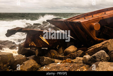 D. T.; Sheridan naufragio   Monhegan Island, Maine, Stati Uniti d'America Foto Stock