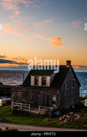 Cottage   Monhegan Island, Maine, Stati Uniti d'America Foto Stock