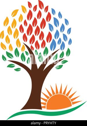 Natura e struttura vibrante Sun, il logo del vettore Illustrazione Vettoriale