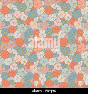 Prato. Modello di fiori di campo. Disegnata a mano motivo floreale. Vettore di Seamless texture. Illustrazione Vettoriale