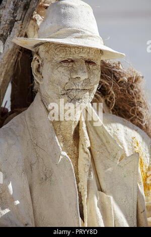 Il Sandmann/Sandman, visualizzati qui mentre sta eseguendo nella Marienplatz di Monaco di Baviera. Uno dei migliori intrattenitori di strada/esecutori che io abbia mai visto. Foto Stock