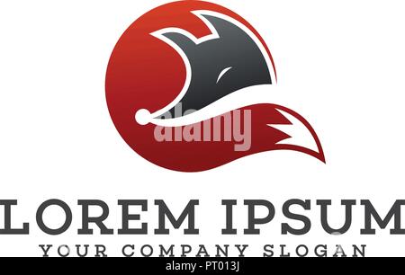 Lupo logo design modello di concetto Illustrazione Vettoriale