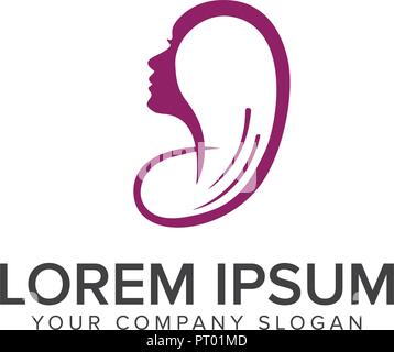 Taglio di capelli logo design modello di concetto Illustrazione Vettoriale