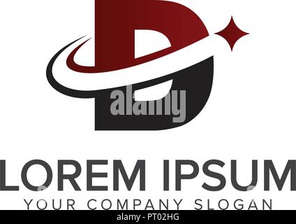 Lettera d del logo con stella logo design modello di concetto Illustrazione Vettoriale