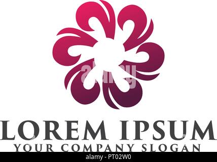 Fiore astratto logo design modello di concetto Illustrazione Vettoriale