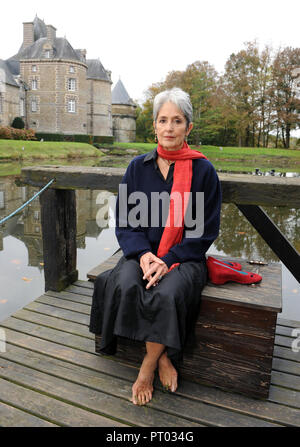 Cantante americana, compositore e musicista Joan Baez, qui al "Chateau de Canisy" castello nel nord-ovest della Francia (2009/10/28) *** Caption locale *** Foto Stock