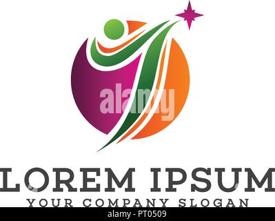 La lettera J logo. sport persone logo design modello di concetto Illustrazione Vettoriale