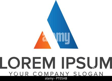 Lettera di un logo. Business corporation logo design modello di concetto Illustrazione Vettoriale