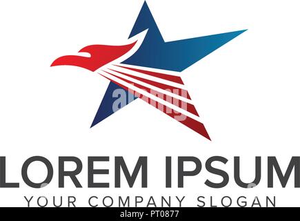 Eagle star logo design modello di concetto Illustrazione Vettoriale