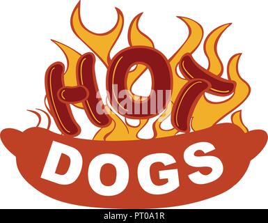 Hot Dog illustrazione logo design modello di concetto Illustrazione Vettoriale