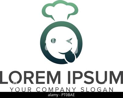 Smiley Face logo di testa. Ristorante logo design modello di concetto Illustrazione Vettoriale