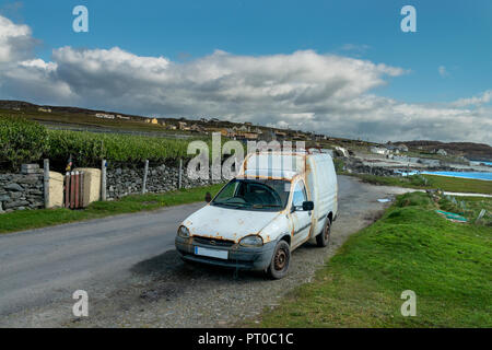 Gli effetti del sale, Irlanda, Connemara, Inishboffin isola, Inis Bo Finne (Isola della vacca Bianca) giace a sette miglia fuori della Galway Coast. Foto Stock