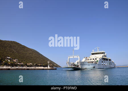 Linea Jadrolinija, Makarska (a) Brac Croazia, Sep 2018 Foto Stock