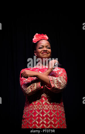 Vimala Rowe canta Billie Holiday canzoni con Giovanni Ethridge, Scarborough Jazz Festival 2018 Foto Stock