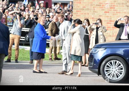 Royal Visita di Harry e Melissa Markle di peacehaven Foto Stock