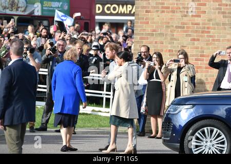 Royal Visita di Harry e Melissa Markle di peacehaven Foto Stock