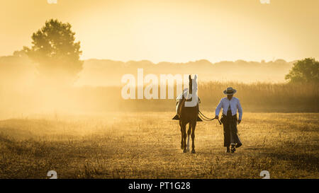 In pellegrinaggio verso la Ermita del Rocío, El Rocio, Huelva, Spagna Foto Stock