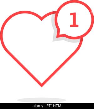 Linea sottile cuore come notifica Illustrazione Vettoriale