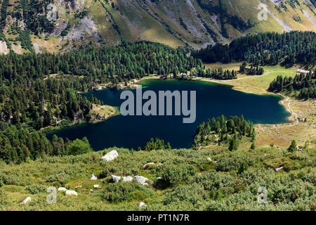 Lägh da Cavloc in Engadina visto dal di sopra, Maloja Engadin, Canton Grigioni, Swtizerland, Europa Foto Stock