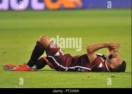 Torino, Italia. 05 ott 2018. Tomas Rincon (Torino FC) durante la Serie A TIM partita di calcio tra Torino FC e SSC Frosinone calcio allo Stadio Grande Torino il 5 ottobre, 2018 a Torino, Italia. Credito: FABIO PETROSINO/Alamy Live News Foto Stock