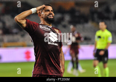 Torino, Italia. 05 ott 2018. Tomas Rincon (Torino FC) durante la Serie A TIM partita di calcio tra Torino FC e SSC Frosinone calcio allo Stadio Grande Torino il 5 ottobre, 2018 a Torino, Italia. Credito: FABIO PETROSINO/Alamy Live News Foto Stock