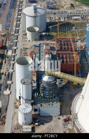 Vista aerea, Datteln, power station EON Datteln IV, EON, la zona della Ruhr, Renania settentrionale-Vestfalia, Germania, Europa Foto Stock