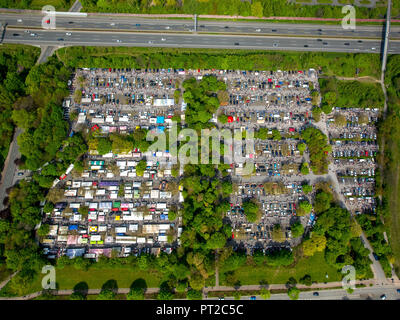 Mercato delle pulci presso l'Università di Dortmund, affare Market, mercato di seconda mano, Dortmund, la zona della Ruhr, Renania settentrionale-Vestfalia, Germania, Europa Foto Stock