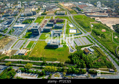 Thyssen Krupp Quartier, Thyssen Krupp Industrial Solutions AG, ThyssenKrupp Systems & Services GmbH, ThyssenKrupp quartier generale di Essen, Essen, la zona della Ruhr, Renania settentrionale-Vestfalia, Germania, Europa Foto Stock