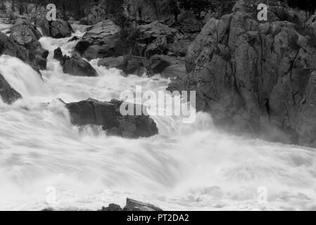 BW Virginia Great Falls Rapids Foto Stock