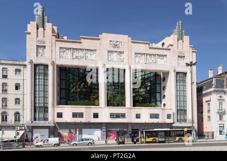 Art Deco Eden Theatre, Art Nouveau, Praça dos Restauradores, Avenida da Liberdade, Lisbona, Portogallo Foto Stock