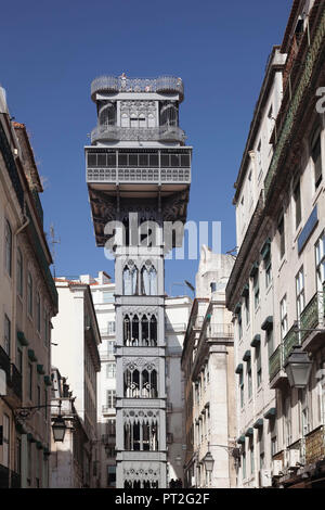 Elevador de Santa Justa, Santa Justa Elevator, Baixa, Lisbona, Portogallo Foto Stock